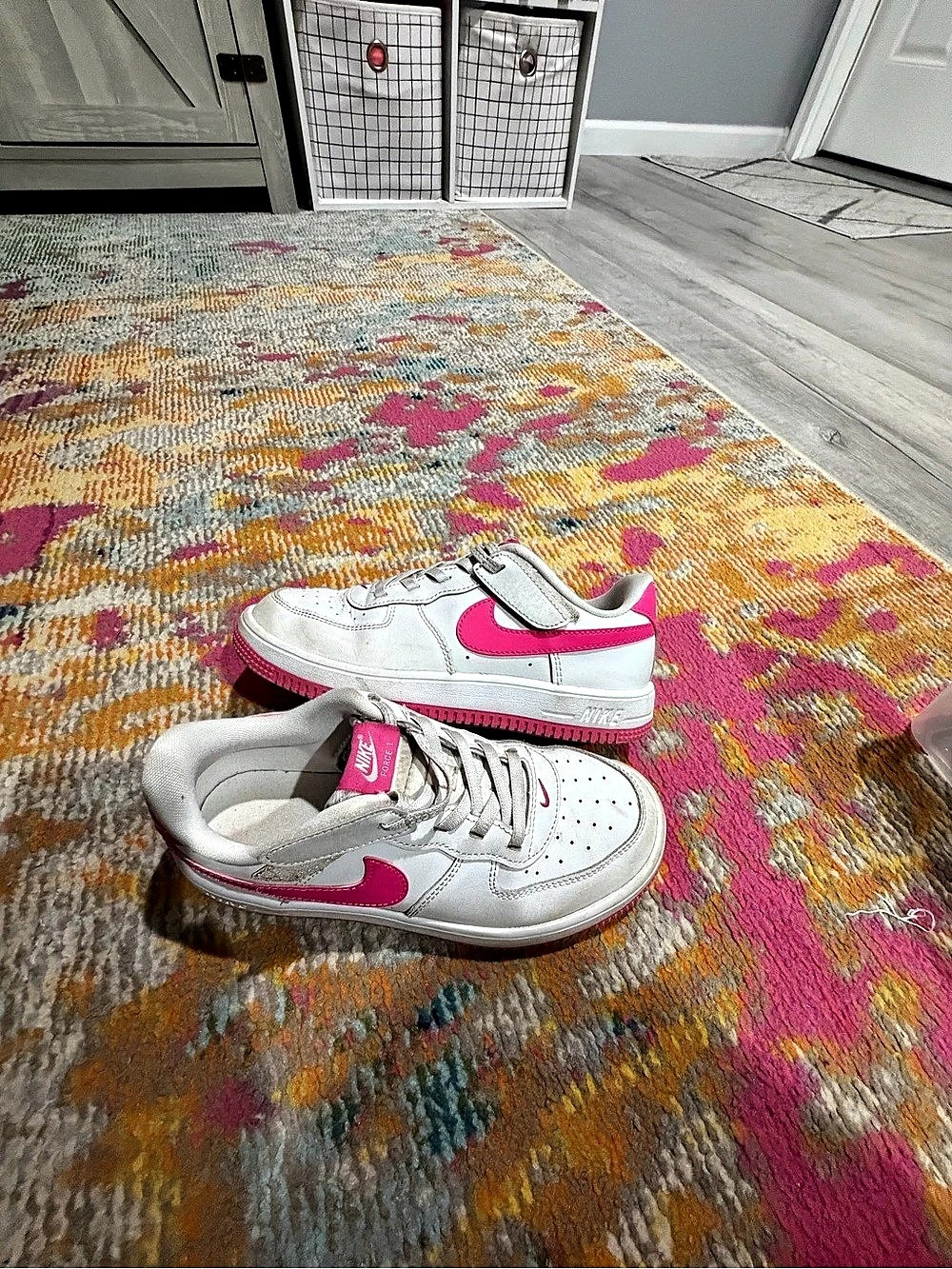 Nike Air Force 1 Low White/Medium Soft Pink & Pink Kids Sneakers